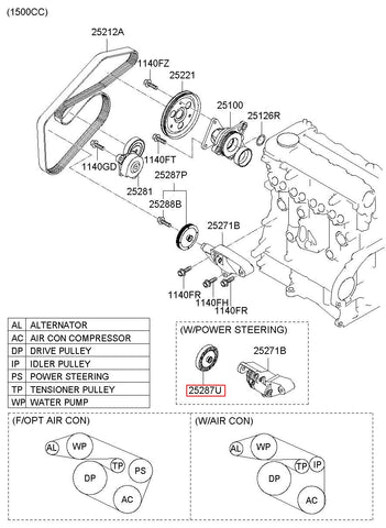 PULLEY-IDLER 25287-2A010 (Original, New)