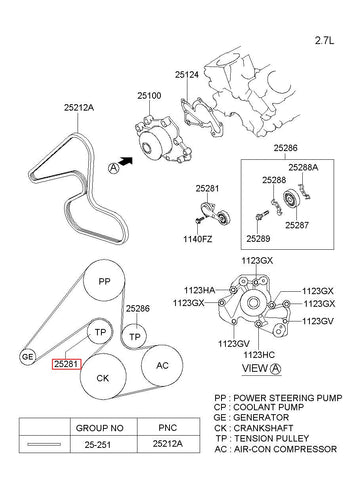 TENSIONER ASSY 25281-27060 (Original, New)