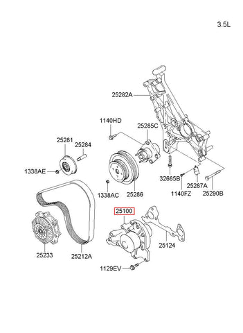 PUMP ASSY-COOLENT 25100-4X800 (Original, New)