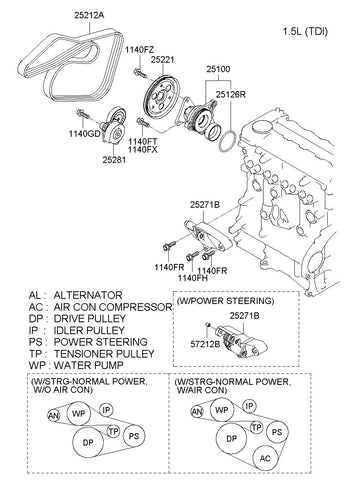 TENSIONER ASSY <br>25281-2G100, <br>252812G100, <br>25281 2G100 <br>(Original, New)