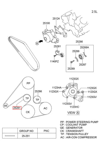 TENSIONER ASSY 25281-37120 (Original, New)