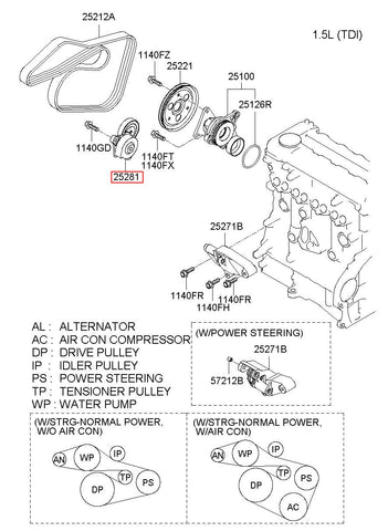 TENSIONER ASSY 25281-4A600 (Original, New)