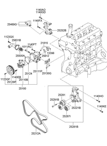 PUMP ASSY-COOLANT <br>25100-3C130, <br>251003C130, <br>25100 3C130 <br>(Original, New)