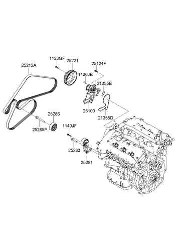 RIBBED BELT-V 25212-3C311 252123C311 25212 3C311