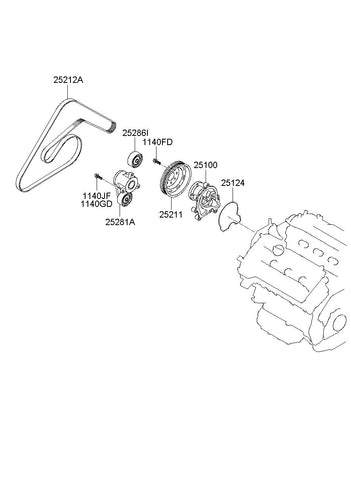 PUMP ASSY-COOLANT <br>25100-3F300, <br>251003F300, <br>25100 3F300 <br>(Original, New)