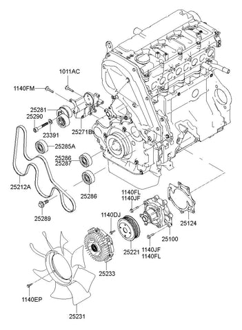 PULLEY-IDLER <br>25286-4A020, <br>252864A020, <br>25286 4A020 <br>(Original, New)