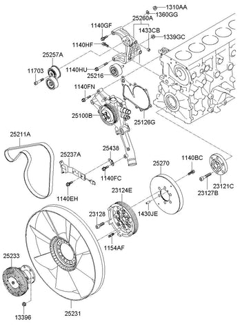 PUMP ASSY-COOLANT <br>25100-52000, <br>2510052000, <br>25100 52000 <br>(Original, New)