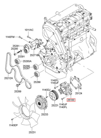 PUMP ASSY-COOLENT 25100-4A710 (Original, New)