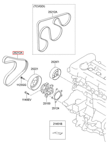 BELT V 25212-2B720 (Original, New)