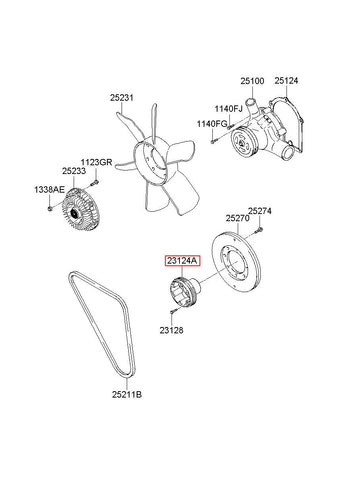 PULLEY-CRANKSHAFT 23124-93006 (Original, New)