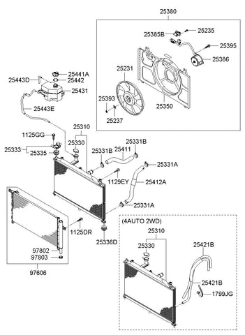 RADIATOR ASSY <br>25310-1E001, <br>253101E001, <br>25310 1E001 <br>(Original, New)