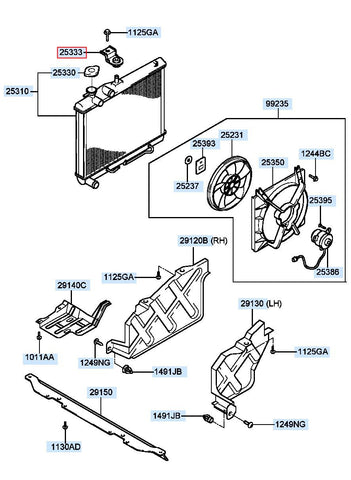 BRACKET ASSY-RADIATOR MTG UPR 25333-C1000 (Original, New)