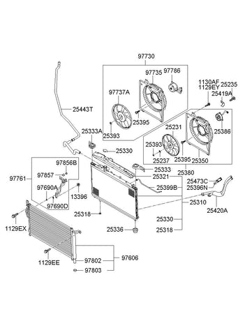 SHROUD-RADIATOR <br>25350-2B700, <br>253502B700, <br>25350 2B700 <br>(Original, New)