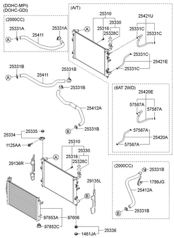 HOSE-RADIATOR LOWER <br>25412-1M400, <br>254121M400, <br>25412 1M400 <br>(Original, New)