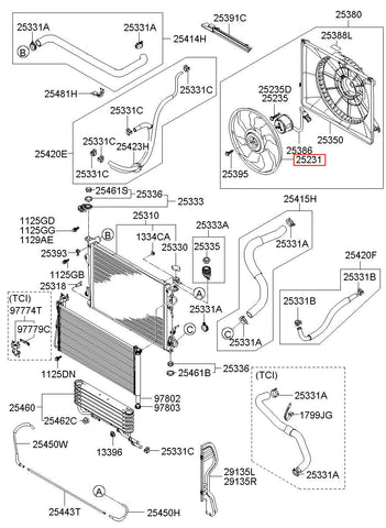 FAN-COOLING 25231-3K460 (Original, New)