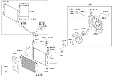 SHROUD-RADIATOR 25350-1Y000 (Original, New)