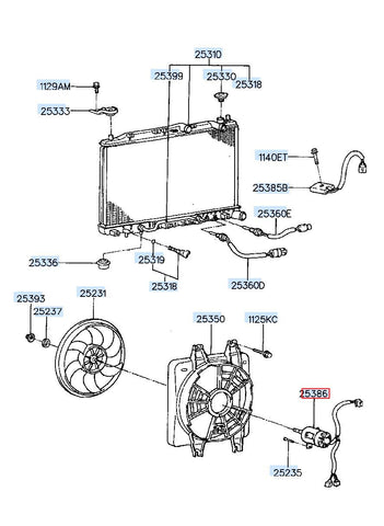 MOTOR-RADIATOR COOLING FAN 25386-34020 (Original, New)