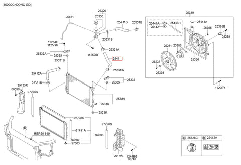 HOSE-RADIATOR,UPPER 25411-A5800 (Original, New)