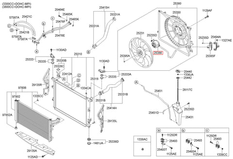 MOTOR-RADIATOR COOLING FAN 25386-3M250 (Original, New)