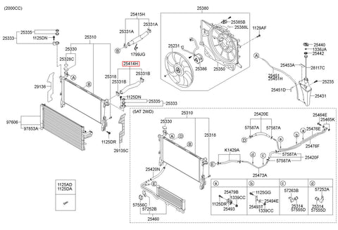 HOSE ASSY-RADIATOR UPR 25414-2M500 (Original, New)