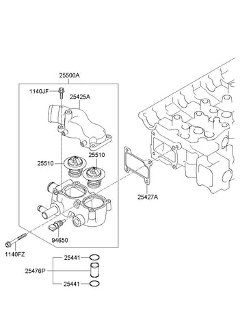 THERMOSTAT ASSY <br>25500-52500, <br>2550052500, <br>25500 52500 <br>(Original, New)