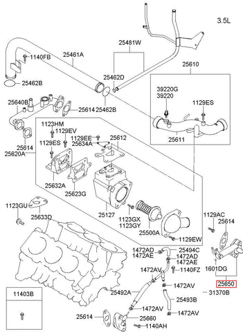 FITTING ASSY-BYPASS,LH 25650-39800 (Original, New)