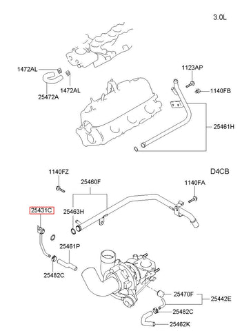 PIPE ASSY-WATER,INLET 25431-4A070 (Original, New)