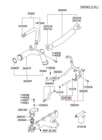 HOSE ASSY-VAC TO WATER 37470-27000 (Original, New)