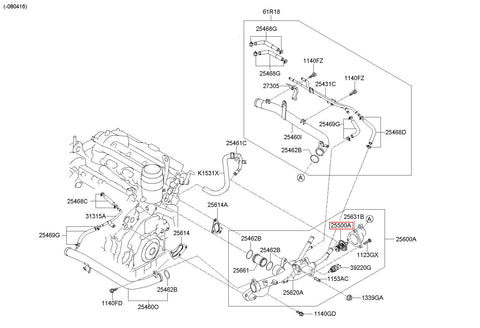 THERMOSTAT ASSY 25500-3C130 (Original, New)