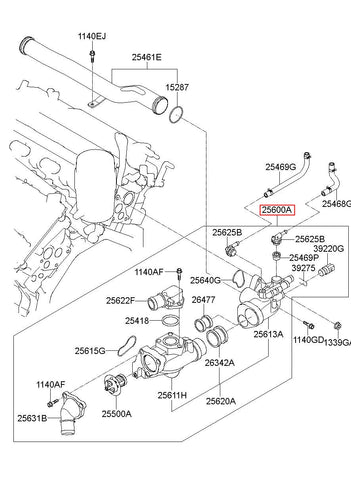 CONTROL ASSY-COOLANT TEMPERATU 25600-3CAE0 (Original, New)