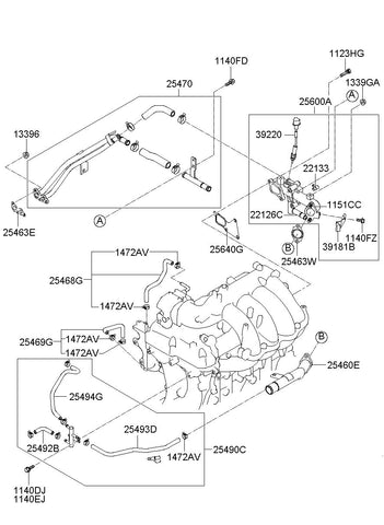 TUBE ASSY-OIL COOLER <br>25470-2C000, <br>254702C000, <br>25470 2C000 <br>(Original, New)