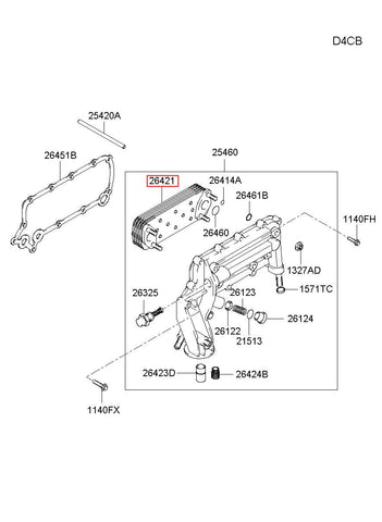 ELEMENT-OIL COOLER 26421-4A700 (Original, New)