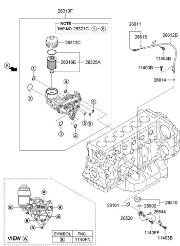 FILTER ASSY-ENGINE OIL <br>26310-52000, <br>2631052000, <br>26310 52000 <br>(Original, New)