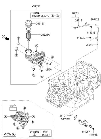 FILTER ASSY-ENGINE OIL <br>26310-52020, <br>2631052020, <br>26310 52020 <br>(Original, New)