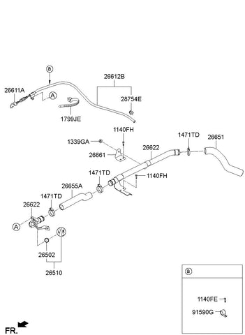 GUIDE-OIL LEVEL GAUGE <br>26621-82600, <br>2662182600, <br>26621 82600 <br>(Original, New)