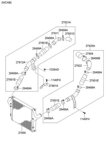 HOSE-TUBOCHARGER OUTLET <br>27851-5K100, <br>278515K100, <br>27851 5K100 <br>(Original, New)