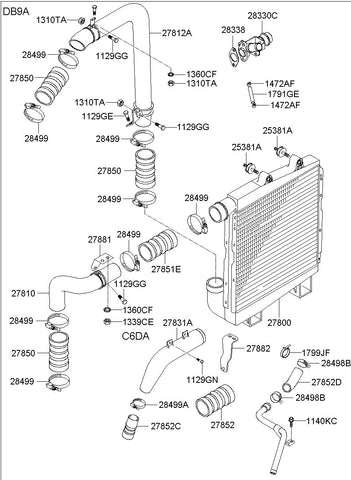 HOSE-INTERCOOLER <br>27851-5E100, <br>278515E100, <br>27851 5E100 <br>(Original, New)