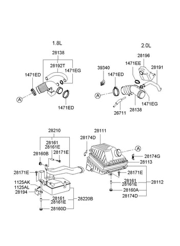 HOSE-AIR INTAKE <br>28138-38003, <br>2813838003, <br>28138 38003 <br>(Original, New)