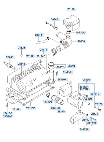 HOSE-AIR INTAKE <br>28138-2P400, <br>281382P400, <br>28138 2P400 <br>(Original, New)