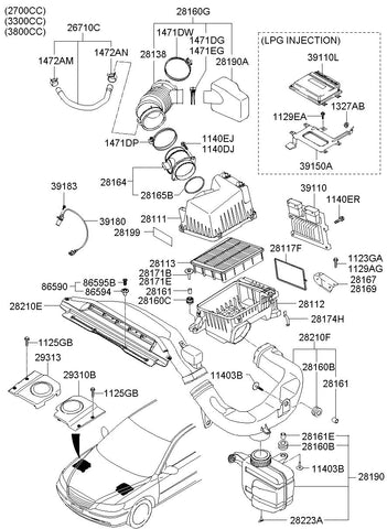 HOSE-AIR INTAKE 28138-3L200 281383L200 28138 3L200