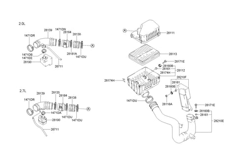 HOSE-AIR INTAKE 28139-26320 2813926320 28139 26320