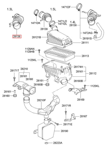 HOSE-AIR INTAKE 28138-1C250 (Original, New)