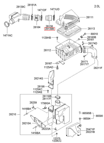 HOSE-AIR INTAKE (A) 28139-2E000 (Original, New)