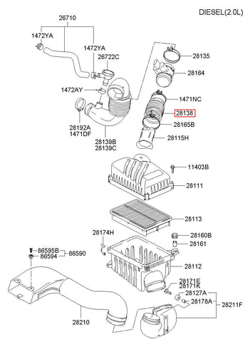 HOSE-AIR INTAKE 28138-2E200 (Original, New)