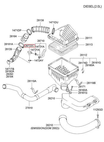 VALVE ASSY-CRANK CASE PCV 26722-27000 (Original, New)