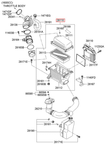 CLEANER ASSY-AIR 28110-3X900 (Original, New)