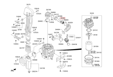 SENSOR ASSY-AIR FLOW 28164-4A900 (Original, New)