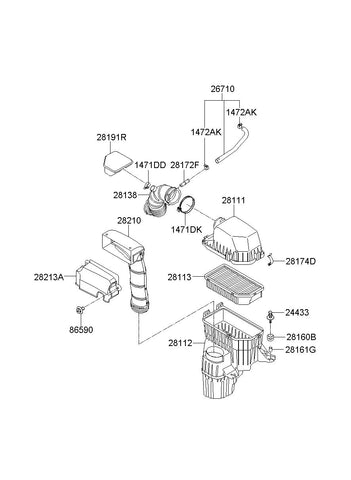 HOSE-AIR INTAKE 28138-2K200 281382K200 28138 2K200