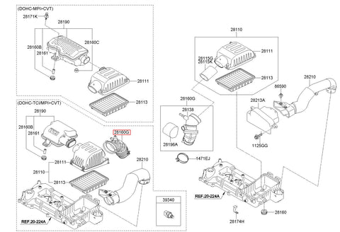 HOSE ASSY-AIR INTAKE 28130-4E500 (Original, New)