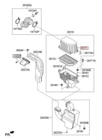 COVER-AIR CLEANER 28111-B2000 (Original, New)